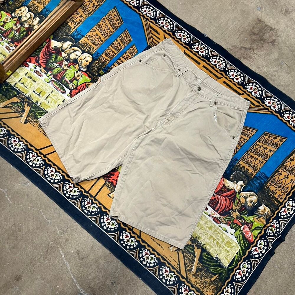Ralph Lauren carpenter shorts Size 32 Embroidered leather tab Baggy wide leg y2k - Picture 7 of 7